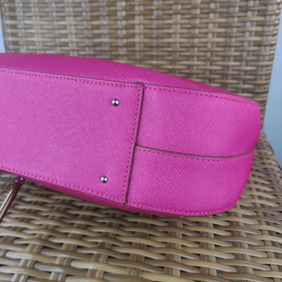 Hobo International Pink Saffiano Leather Shoulder Bag Purse - Picture 10 of 16